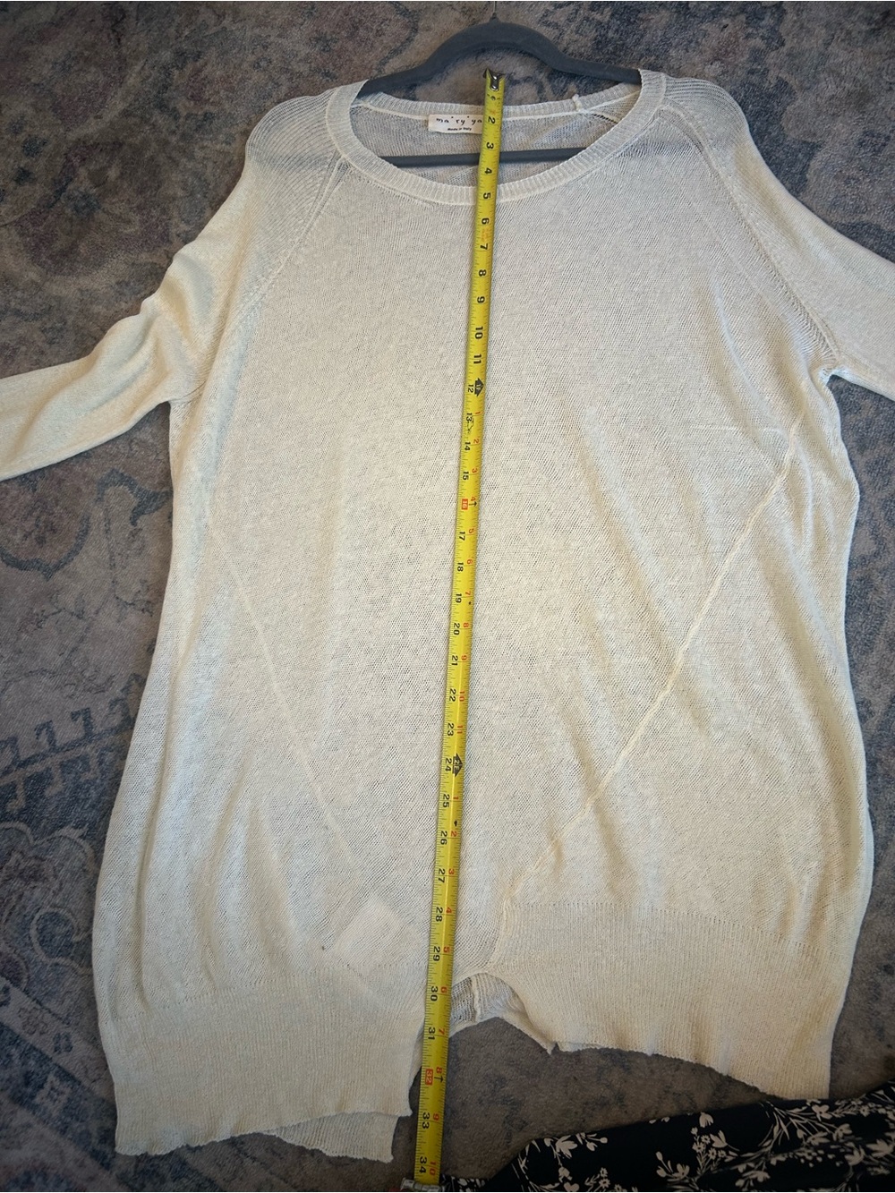 Ma ‘ ry ‘ ya by Mary Icho made in Italy cream fine knit semi gauge sweater L - Picture 7 of 9